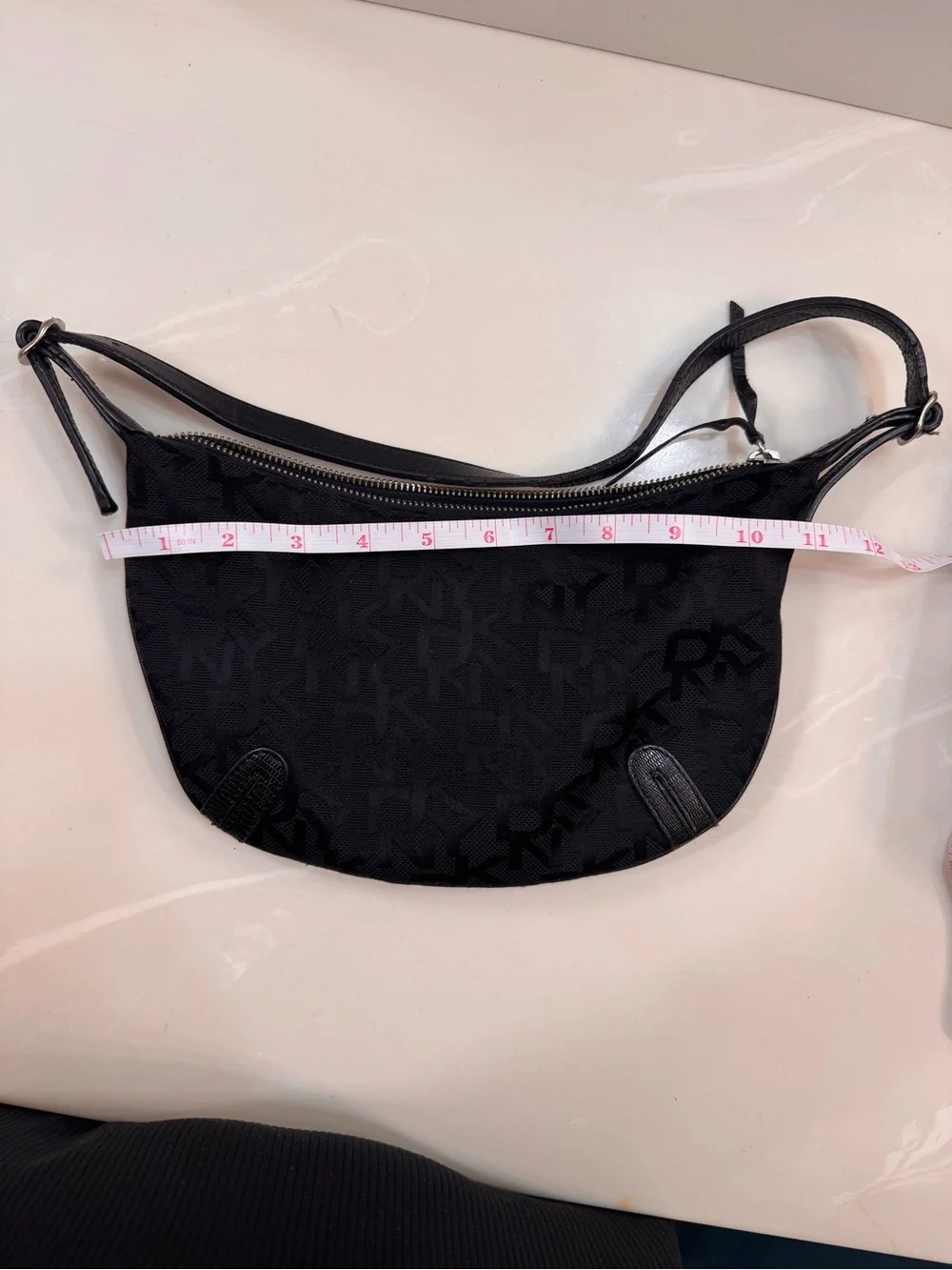 DKNY Black Monogram Crossbody Shoulder Bag